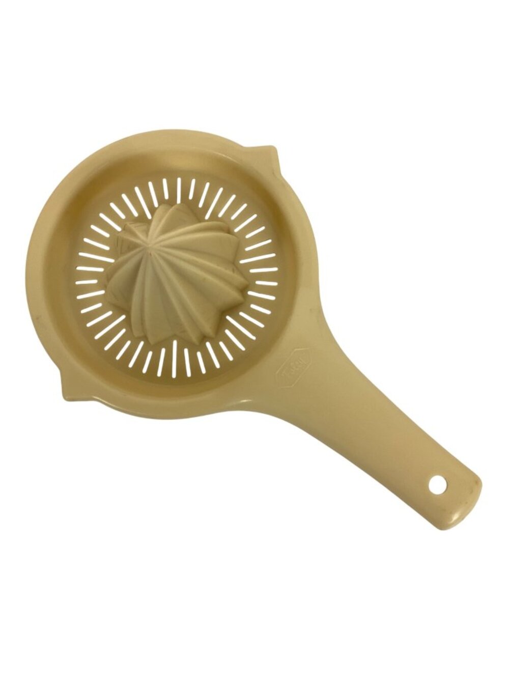 Foley Vintage Beige Plastic Handheld Citrus Juicer Strainer for Lemons Limes